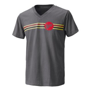 Held T-Shirt Be Heroic mit V-Ausschnitt grau rot