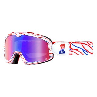 100% Barstow Death Spray Custom Crossbrille verspiegelt Mirror Red Blue