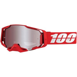 100% Armega Red Crossbrille verspiegelt Hiper Silver Mirror