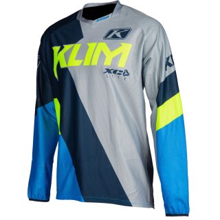 Klim XC Lite Jersey Motocross Hemd grau blau neongelb