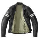 Spidi Vintage Motorrad-Jacke Leder schwarz hellgrau