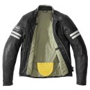 Spidi Vintage Motorrad-Jacke Leder schwarz hellgrau