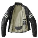 Spidi Vintage Lady Damen Motorrad-Jacke Leder schwarz hellgrau