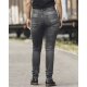 Rokker Rokkertech High Waist Damen Motorrad-Jeans dunkelgrau