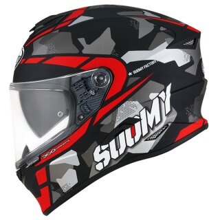 Suomy Stellar Race Squad Helm matt rot grau schwarz