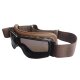 Aviator T2 Motorrad-Brille gunmetal, Leder sand, Glas grau