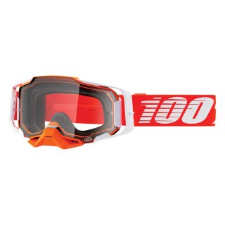 100% Armega Regal rot weiss Crossbrille klar