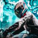 Icon Airflite Ultrabolt Helm weiss blau rot