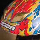 Icon Airflite Freedom Spitter Helm gold rot blau