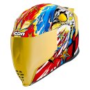 Icon Airflite Freedom Spitter Helm gold rot blau