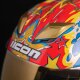 Icon Airflite Freedom Spitter Helm gold rot blau