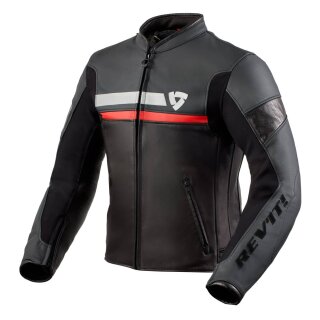 Revit Mile Motorrad-Jacke Leder schwarz rot