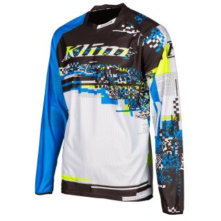 Klim XC Lite Digital Motocross Jersey weiss blau gelb