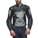 Dainese Racing 4 Motorrad Leder-Jacke grau schwarz