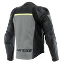 Dainese Racing 4 Motorrad Leder-Jacke grau schwarz