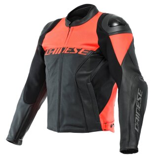 Dainese Racing 4 Perf. Motorrad-Jacke schwarz neonrot