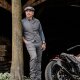 Rokker Tweed Chino Tapered Slim Motorrad-Jeans grau