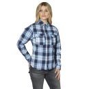 Rokker Seattle Rider Shirt Damen Motorrad-Hemd blau weiss