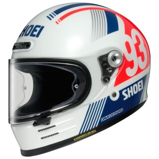 Shoei Glamster Marc Marquez 93 Retro-Helm weiss rot blau
