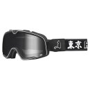 100% Barstow Roar Japan schwarz weiss Crossbrille silber...