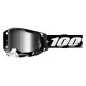 100% Racecraft 2 Schwarz weiss Crossbrille silber verspiegelt