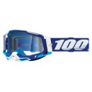 100% Racecraft 2 Blau weiss Crossbrille klar