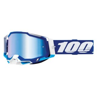 100% Racecraft 2 Blau weiss Crossbrille blau verspiegelt