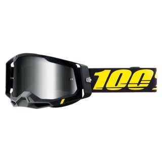 100% Racecraft 2 Arbis schwarz gelb Crossbrille silber verspiegelt