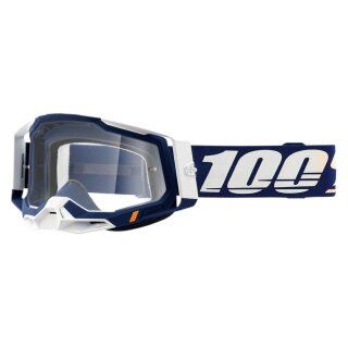 100% Racecraft 2 Concordia blau weiss Crossbrille klar