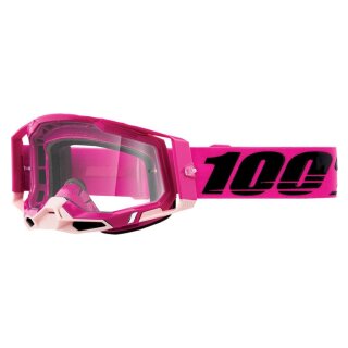 100% Racecraft 2 Maho pink schwarz Crossbrille klar