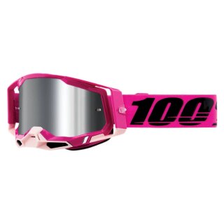 100% Racecraft 2 Maho pink schwarz Crossbrille silber verspiegelt