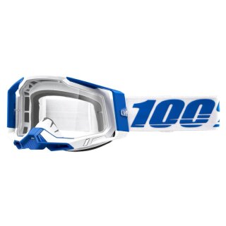 100% Racecraft 2 Isola blau weiss Crossbrille klar