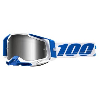100% Racecraft 2 Isola blau weiss Crossbrille silber verspiegelt