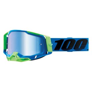 100% Racecraft 2 Fremont blau neongrün Crossbrille blau verspiegelt