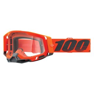 100% Racecraft 2 Kerv orange grau Crossbrille klar