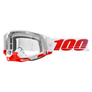 100% Racecraft 2 ST-Kith rot weiss Crossbrille klar