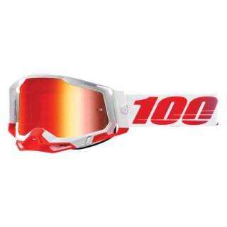 100% Racecraft 2 ST-Kith rot weiss Crossbrille rot verspiegelt