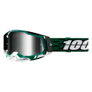 100% Racecraft 2 Milori grün weiss Crossbrille silber verspiegelt