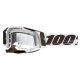 100% Racecraft 2 Snowbird braun weiss Crossbrille klar