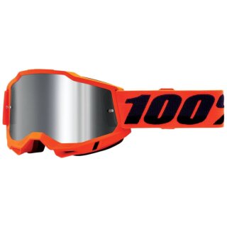100% Accuri 2 Neon-Orange schwarz Crossbrille silber verspiegelt