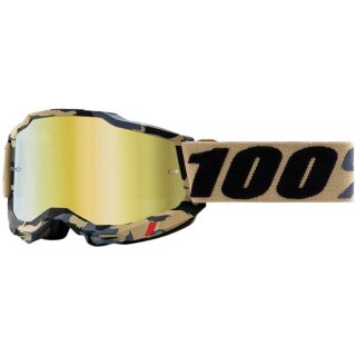 100% Accuri 2 Tarmac beige grau Crossbrille true gold verspiegelt