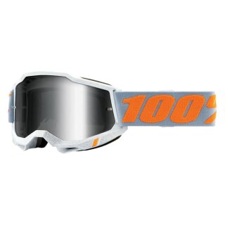 100% Accuri 2 Speedco weiss orange Crossbrille silber verspiegelt