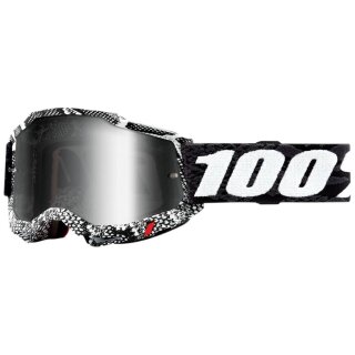 100% Accuri 2 Cobra schwarz weiss Crossbrille silber...
