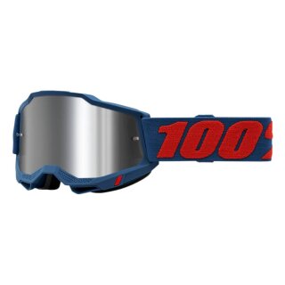 100% Accuri 2 Odeon blau rot Crossbrille silber verspiegelt