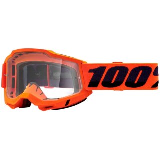 100% Accuri 2 OTG Brillenträger Crossbrille klar neonorange schwarz