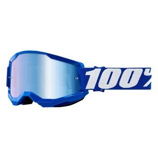 100% Strata 2 Blau weiss Crossbrille blau verspiegelt