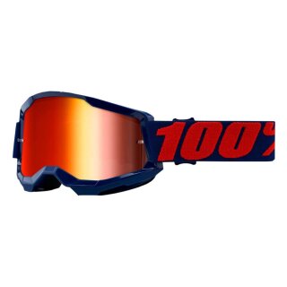 100% Strata 2 Masego blau rot Crossbrille rot verspiegelt