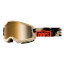 100% Strata 2 Kombat beige Crossbrille gold verspiegelt