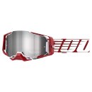 100% Armega Oversized Deep rot weiss Crossbrille silber...