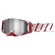 100% Armega Oversized Deep rot weiss Crossbrille silber verspiegelt